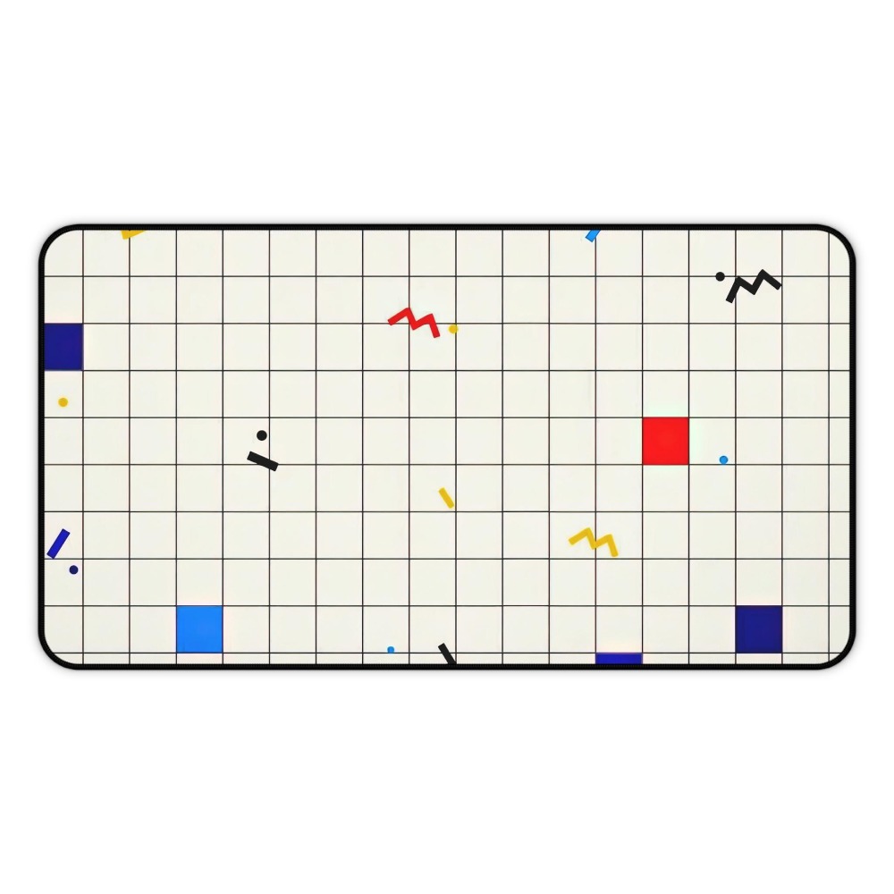 Gaming Accessories Retro - بساط مكتب ووسادة فأرة بتصميم شبكي