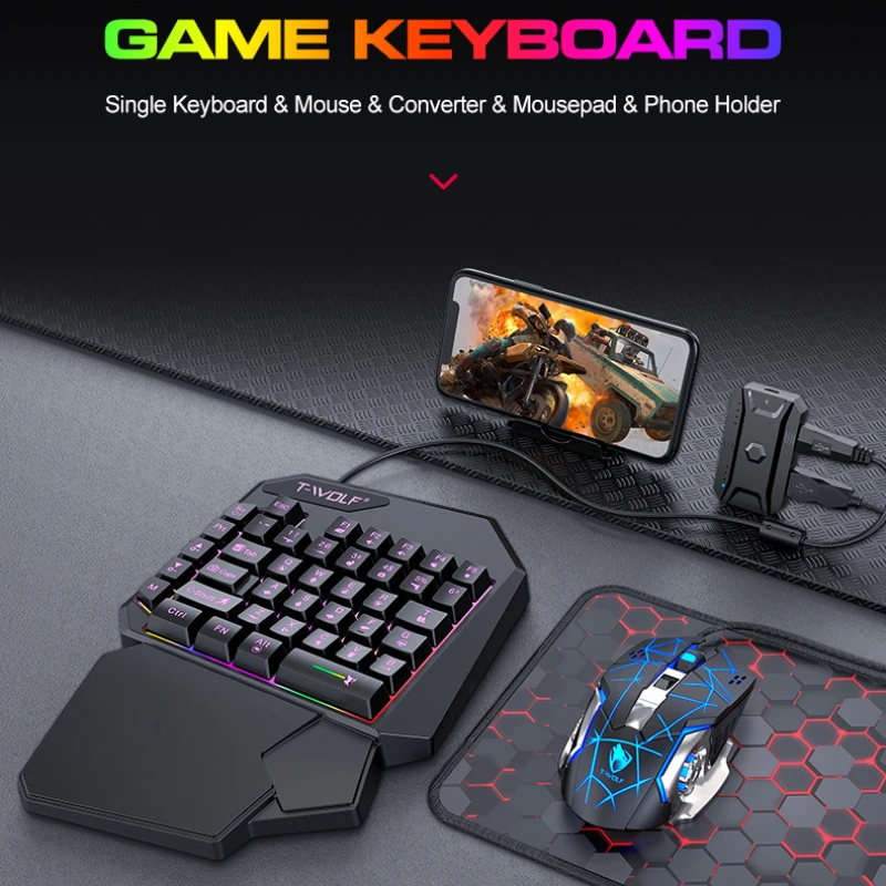 طقم لوحة مفاتيح بيد واحدة ، لع - مراجعة Gaming Accessories For Your Phone وسعره